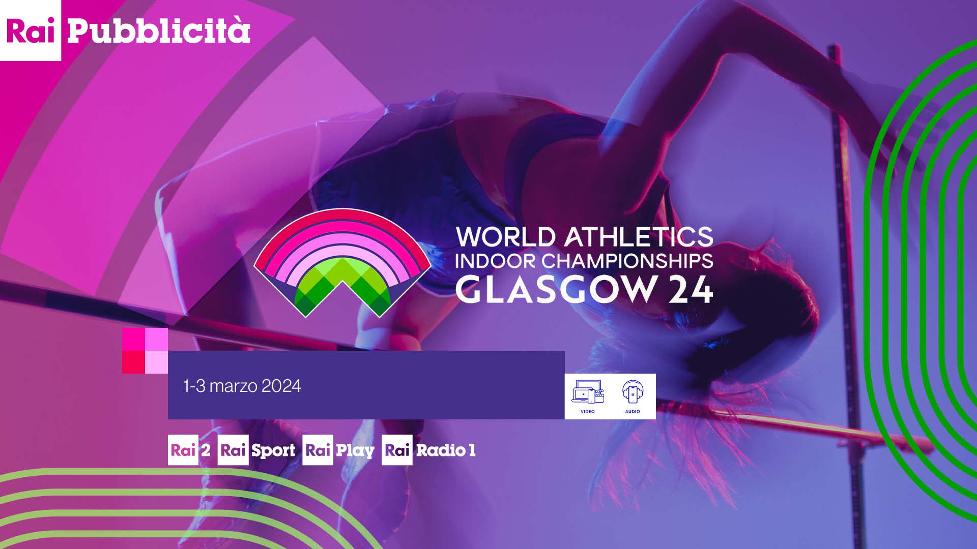 Gli World Athletics Indoor Championships 2024 in diretta TV su Rai 2, Rai Sport e Rai Play