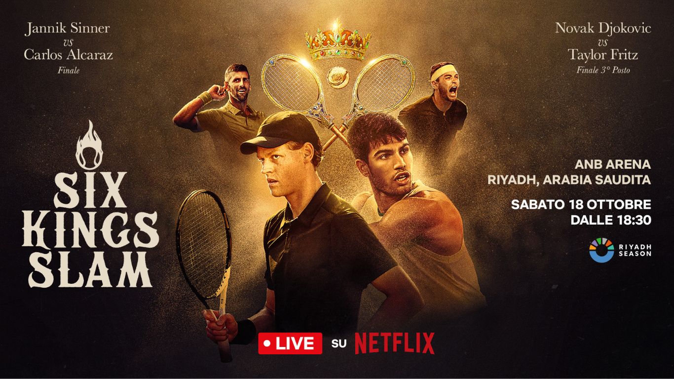 Six Kings Slam 2025: è il giorno della finale tra Jannik Sinner e Carlos Alcaraz in diretta esclusiva su Netflix Six Kings Slam 2025: è il giorno della finale tra Jannik Sinner e Carlos Alcaraz in diretta esclusiva su Netflix