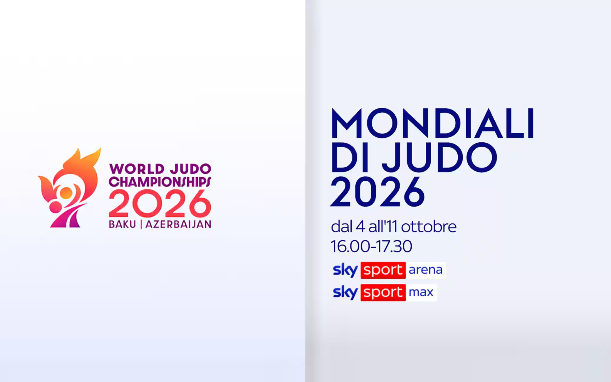 in diretta su sky sport e in streaming su now il world judo championship 2026 da Sportintv.eu in diretta su sky sport e in streaming su now il world judo championship 2026